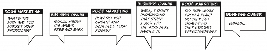 conversation in speech bubbles